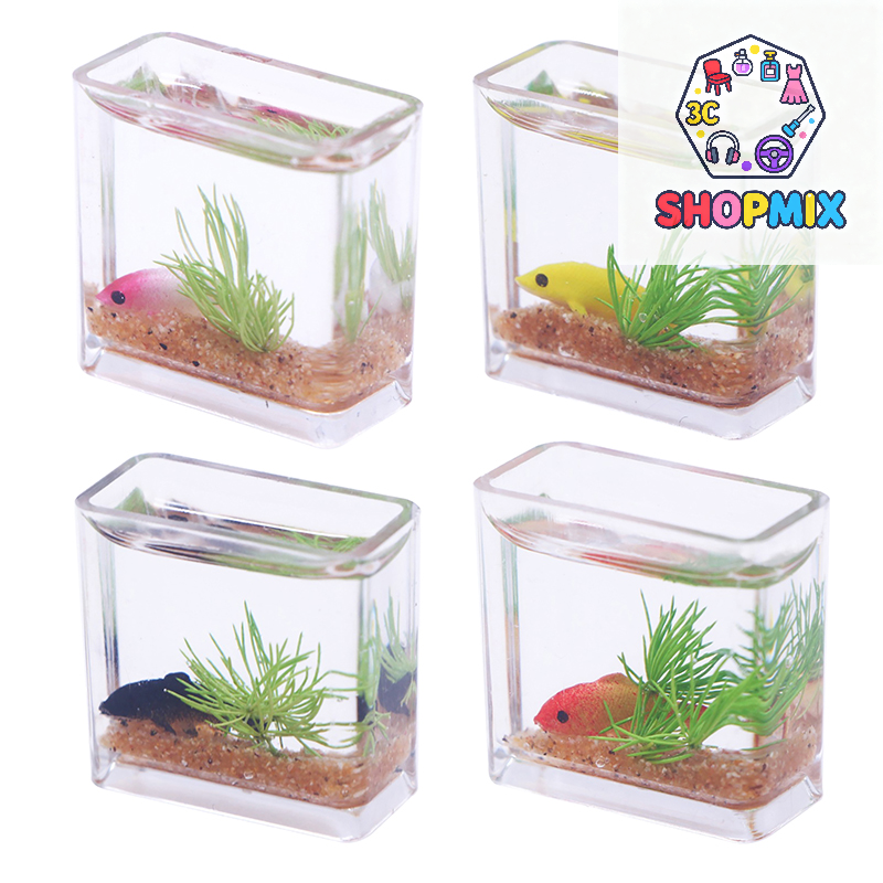 Fish Toys For Aquarium - 1Pc 1:12 Dollhouse Miniature Fish Tank