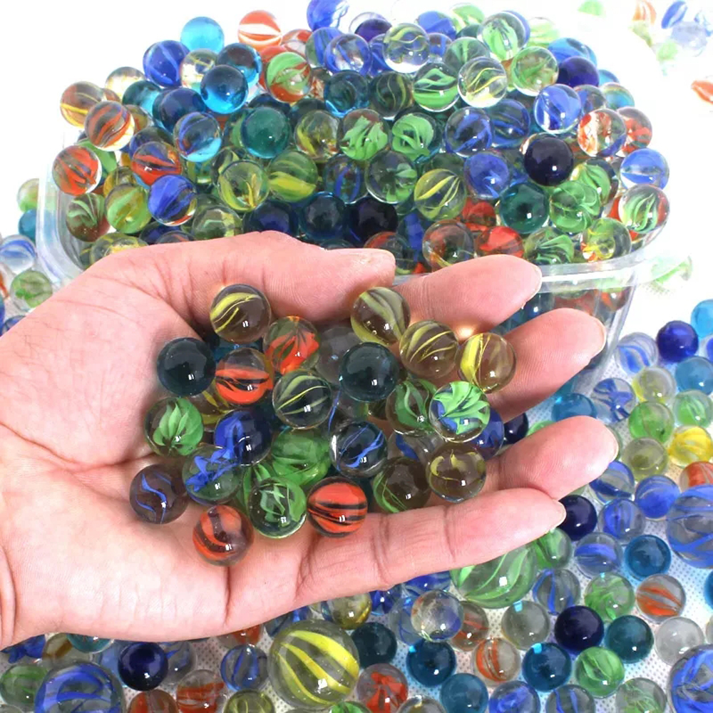 Aquarium Fish Game - 10/50PCS 25/14mm Colorful Glass Marbles Toy