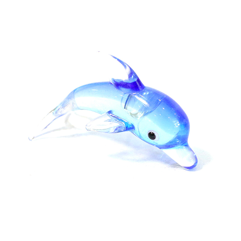 Aquarium Fish Names - Murano Glass Dolphin Miniature Figurine Cute
