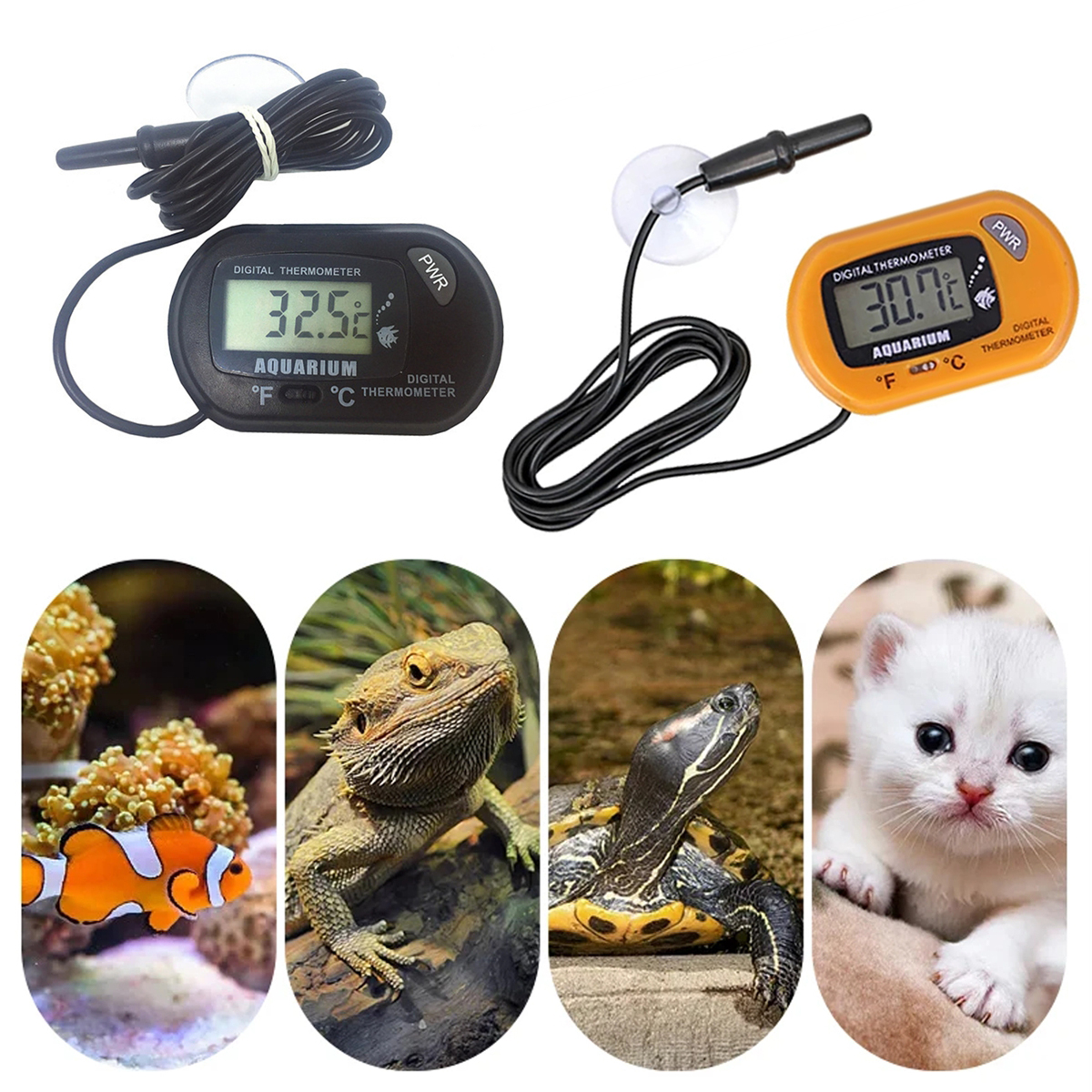 Box Fish In Aquarium - 1/5Pcs LCD Display Electronic Temperature Gauge