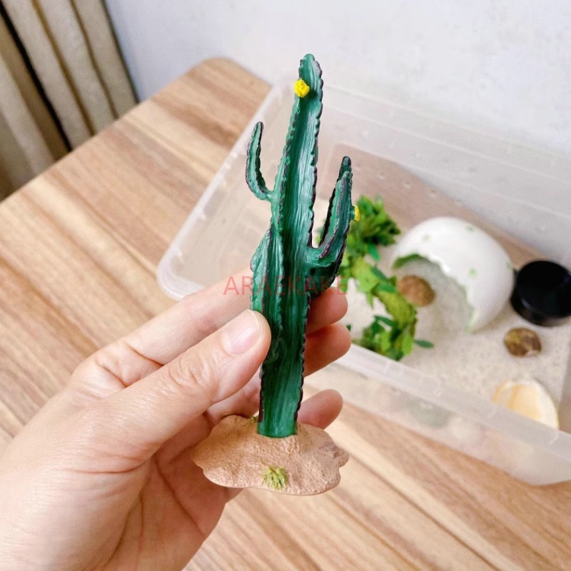 Box Fish In Aquarium - Simulated plant, mini coconut tree, aquarium,