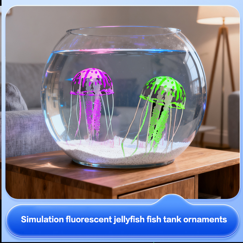 Aquarium Fish Unique - Simulated Jellyfish Aquarium Ornaments; Glowing Underwater