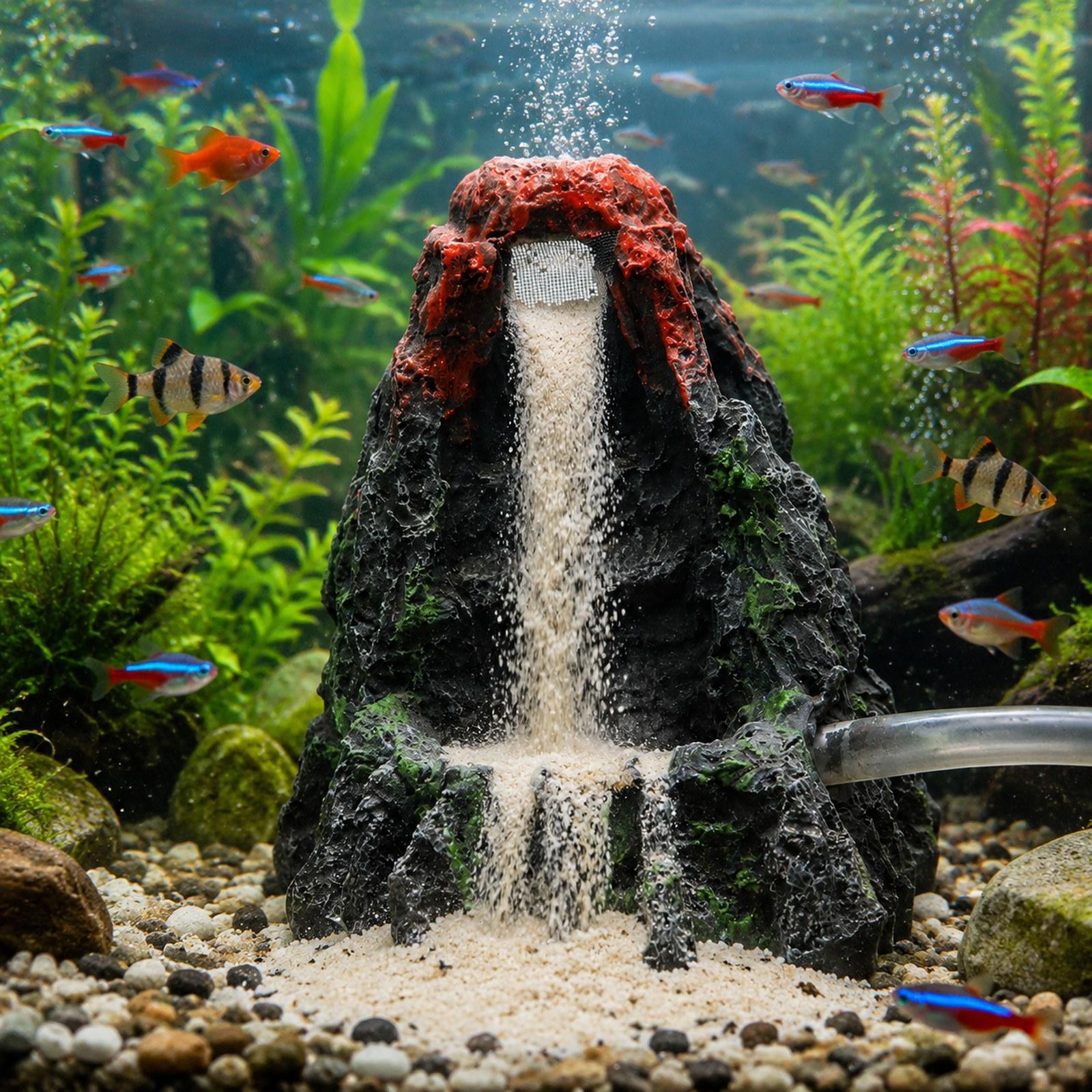 Aquarium Volcano Ornament Prop - Aquarium Fish Unique ulasan dan harga