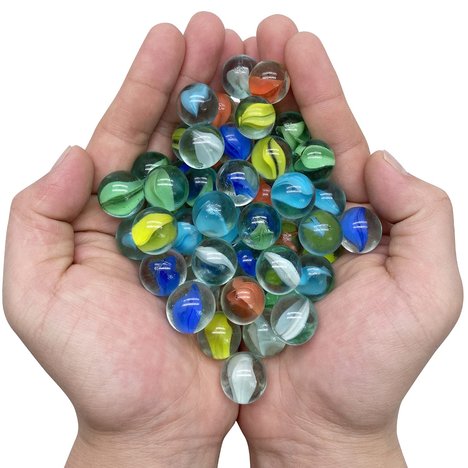 10/50PCS 25/14mm Colorful Glas - Aquarium Fish Game ulasan dan harga
