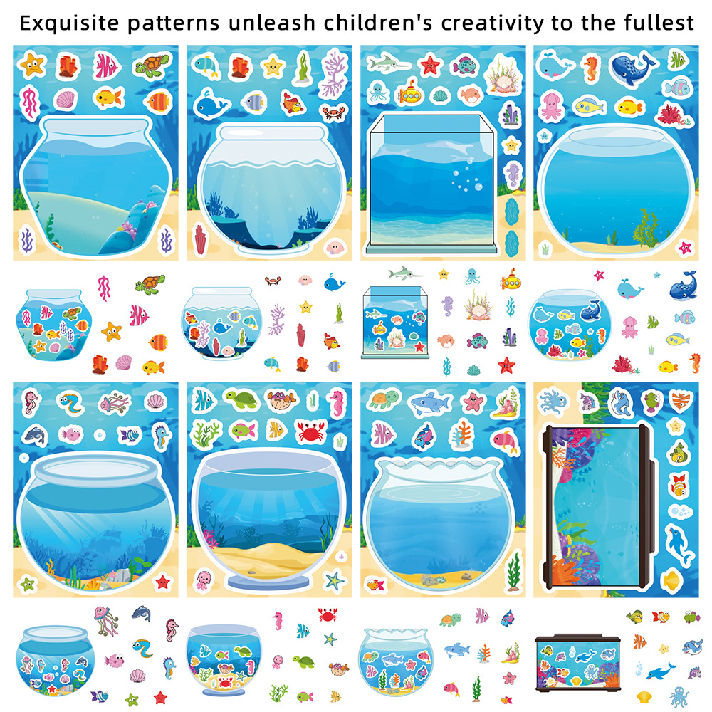 8/16Sheets Creative Fish Tank  - Aquarium Fish Game ulasan dan harga