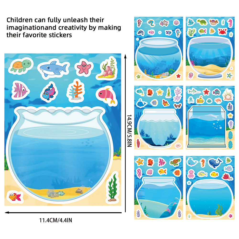 8/16Sheets Creative Fish Tank  - Aquarium Fish Game ulasan dan harga