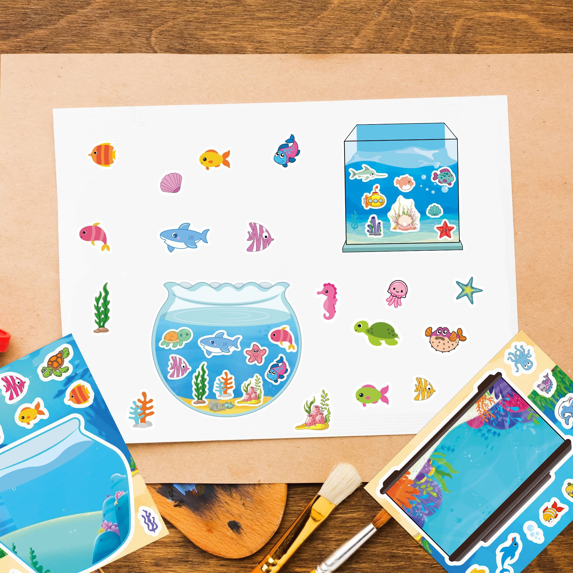 8/16Sheets Creative Fish Tank  - Aquarium Fish Game ulasan dan harga