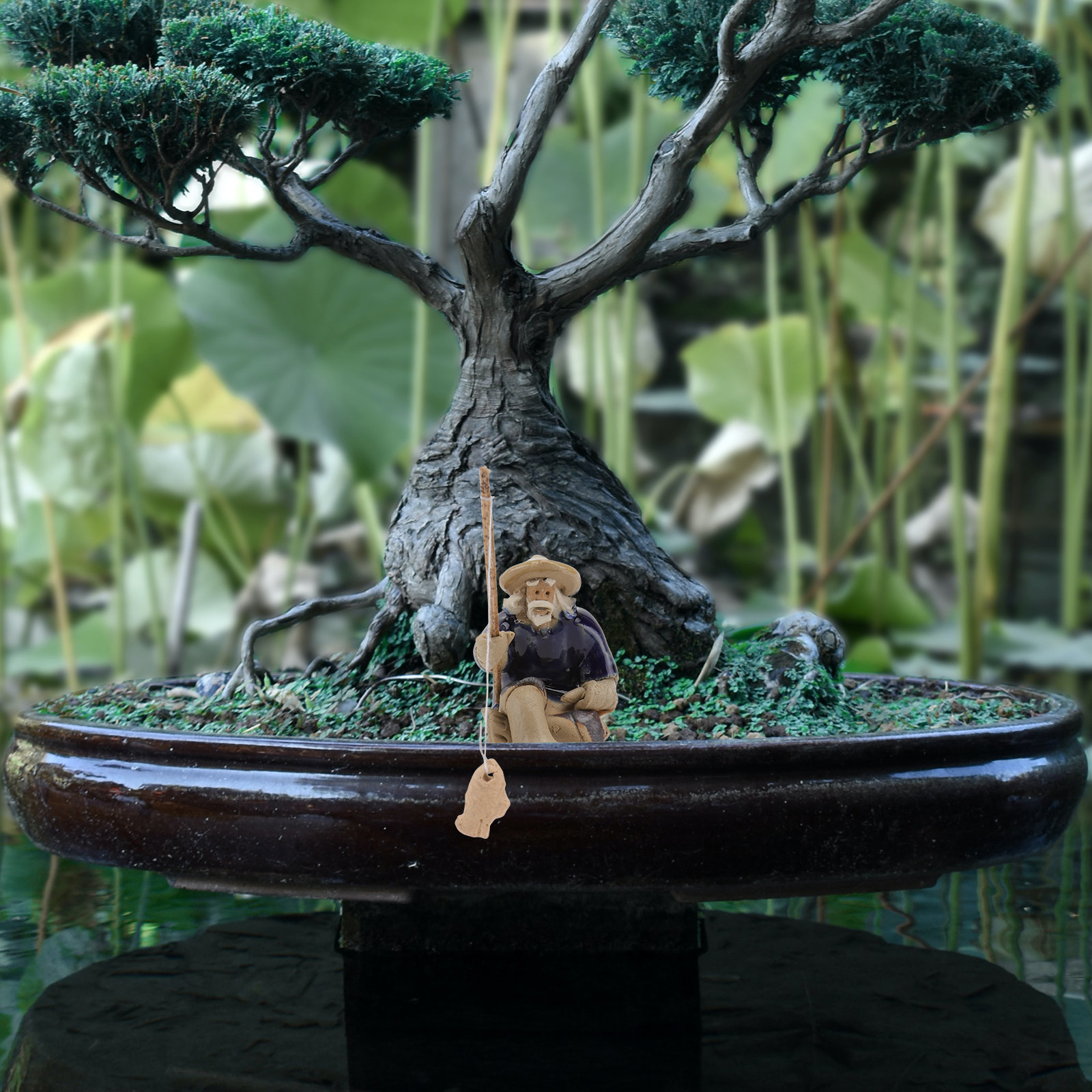1Pcs Unique Fisherman Sculptur - Aquarium Fish Unique ulasan dan harga