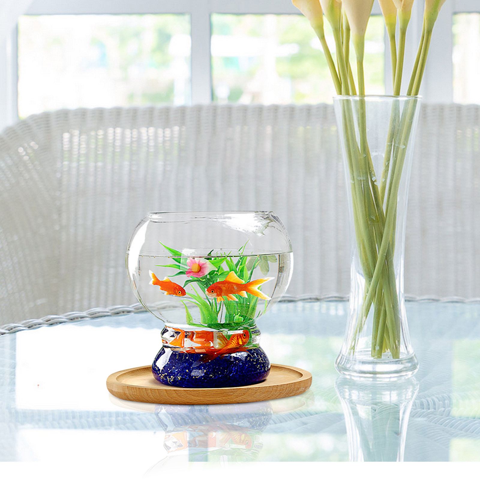 Clear Glass Mini Aquarium Smal - Aquarium Fish Beautiful ulasan dan harga