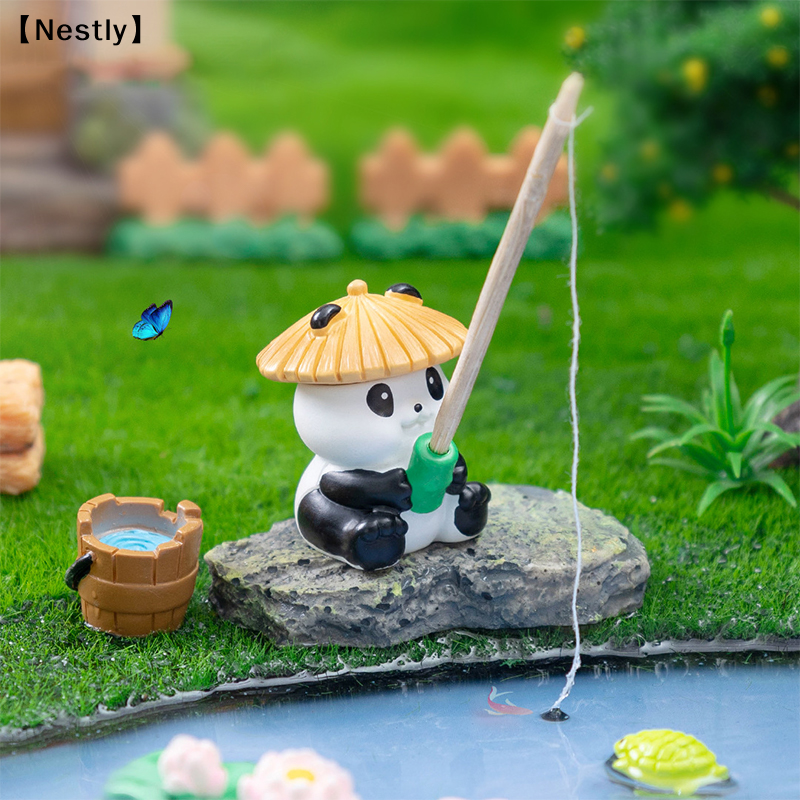 Fishing Frog Panda Figurines O - Fish Toys For Aquarium ulasan dan harga