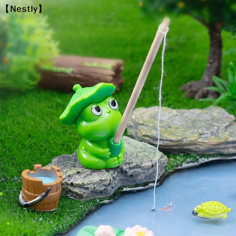 Fishing Frog Panda Figurines O - Fish Toys For Aquarium ulasan dan harga