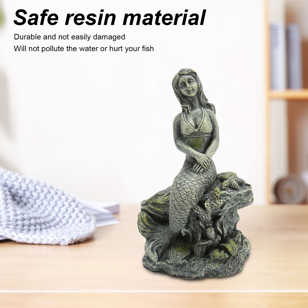 Resin Aquarium Mermaid Statue  - Aquarium Fish Beautiful ulasan dan harga