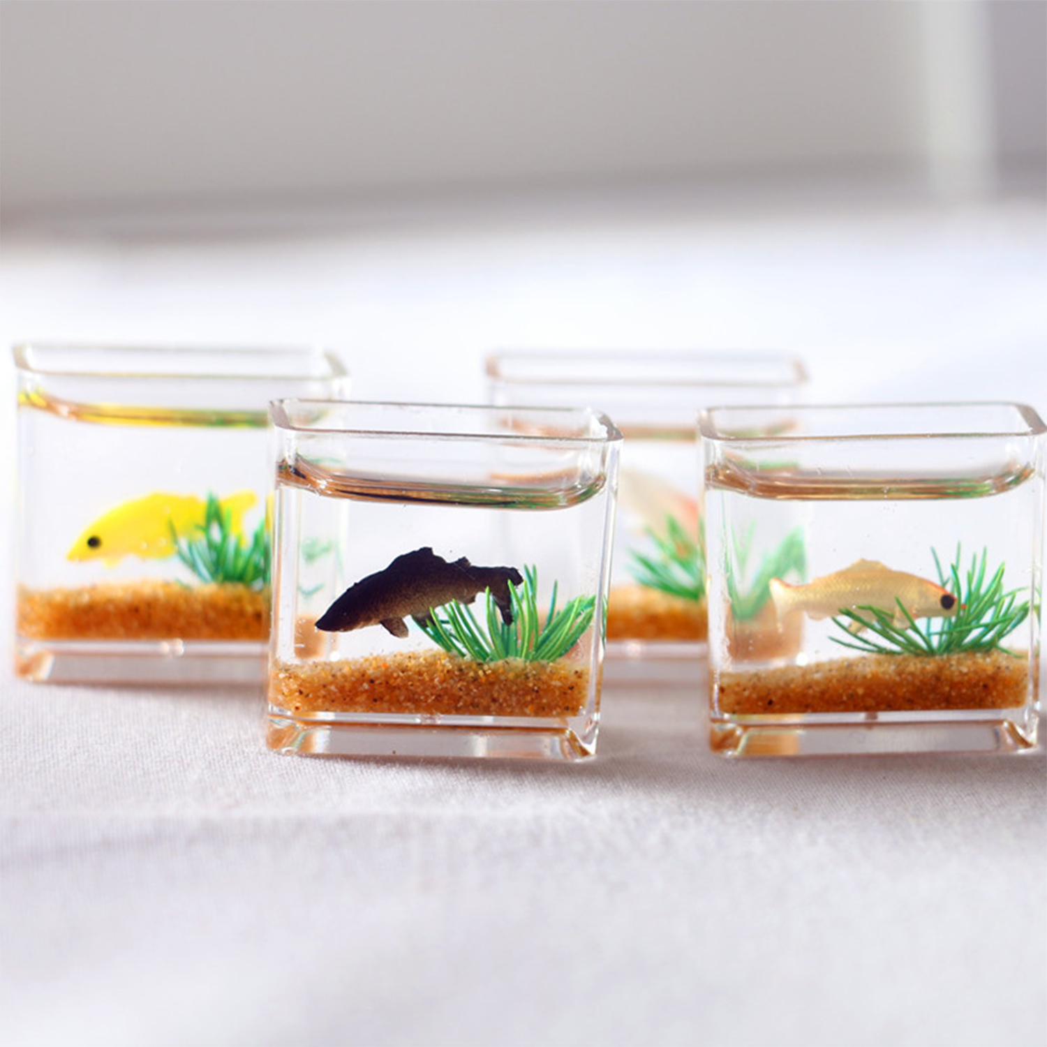 Dollhouse Miniature Glass Fish - Fish Toys For Aquarium ulasan dan harga