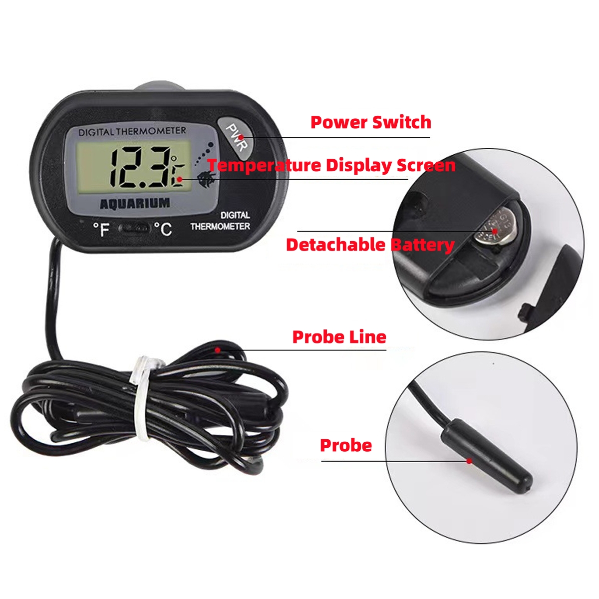 1/5Pcs LCD Display Electronic  - Box Fish In Aquarium ulasan dan harga