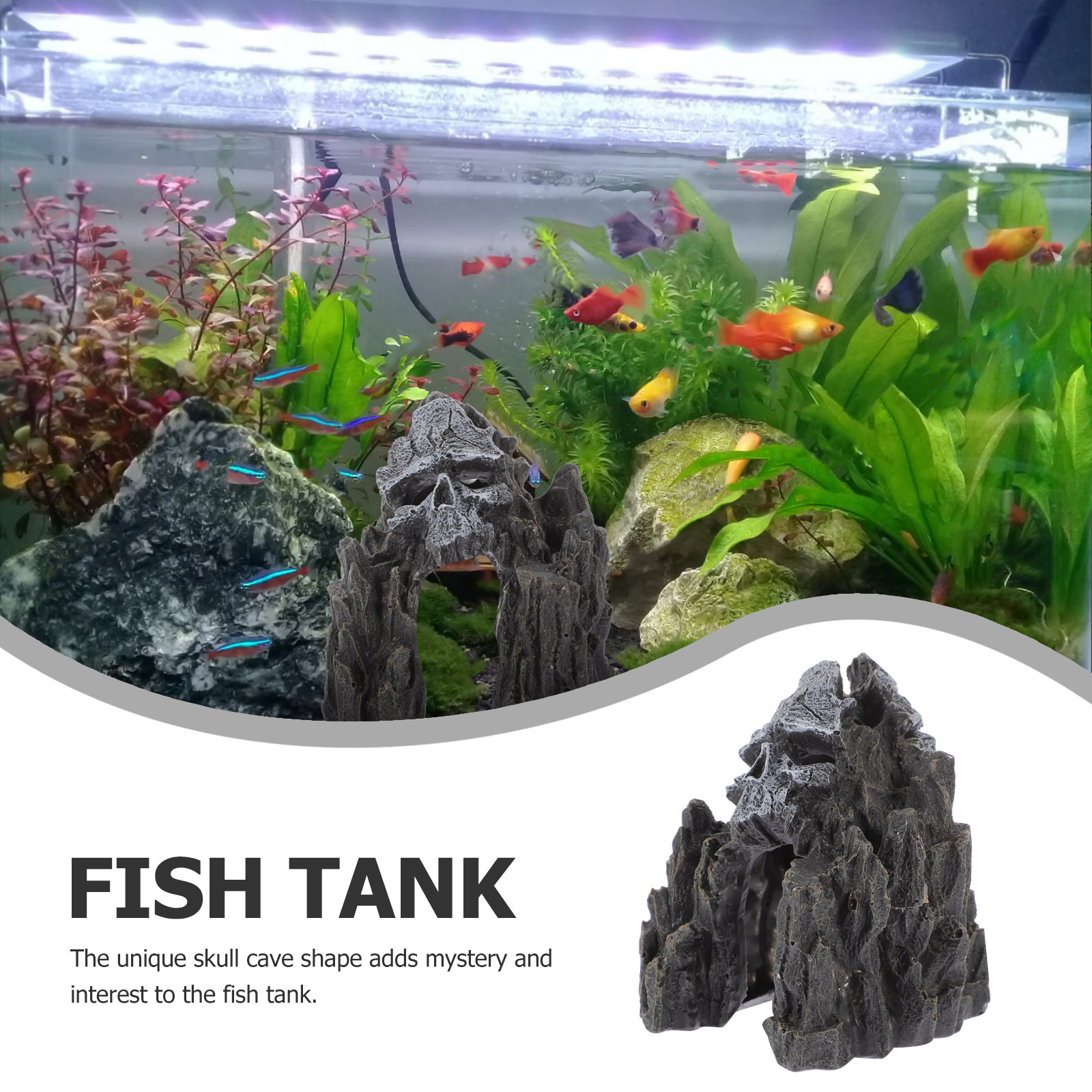 Realistic Skull Cave Aquarium  - Aquarium Fish Unique ulasan dan harga
