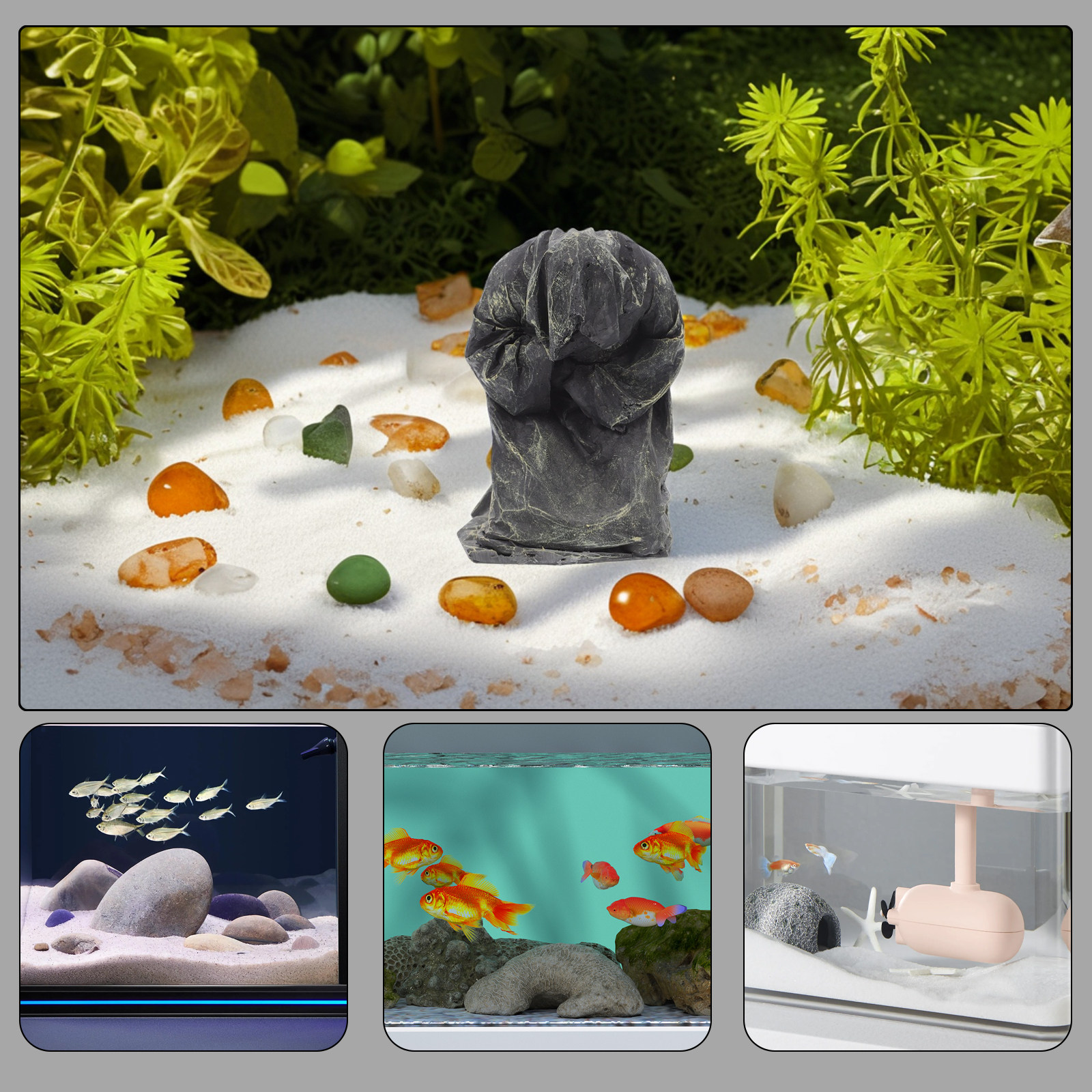 Resin Buddha Aquarium Decorati - Aquarium Fish Unique ulasan dan harga