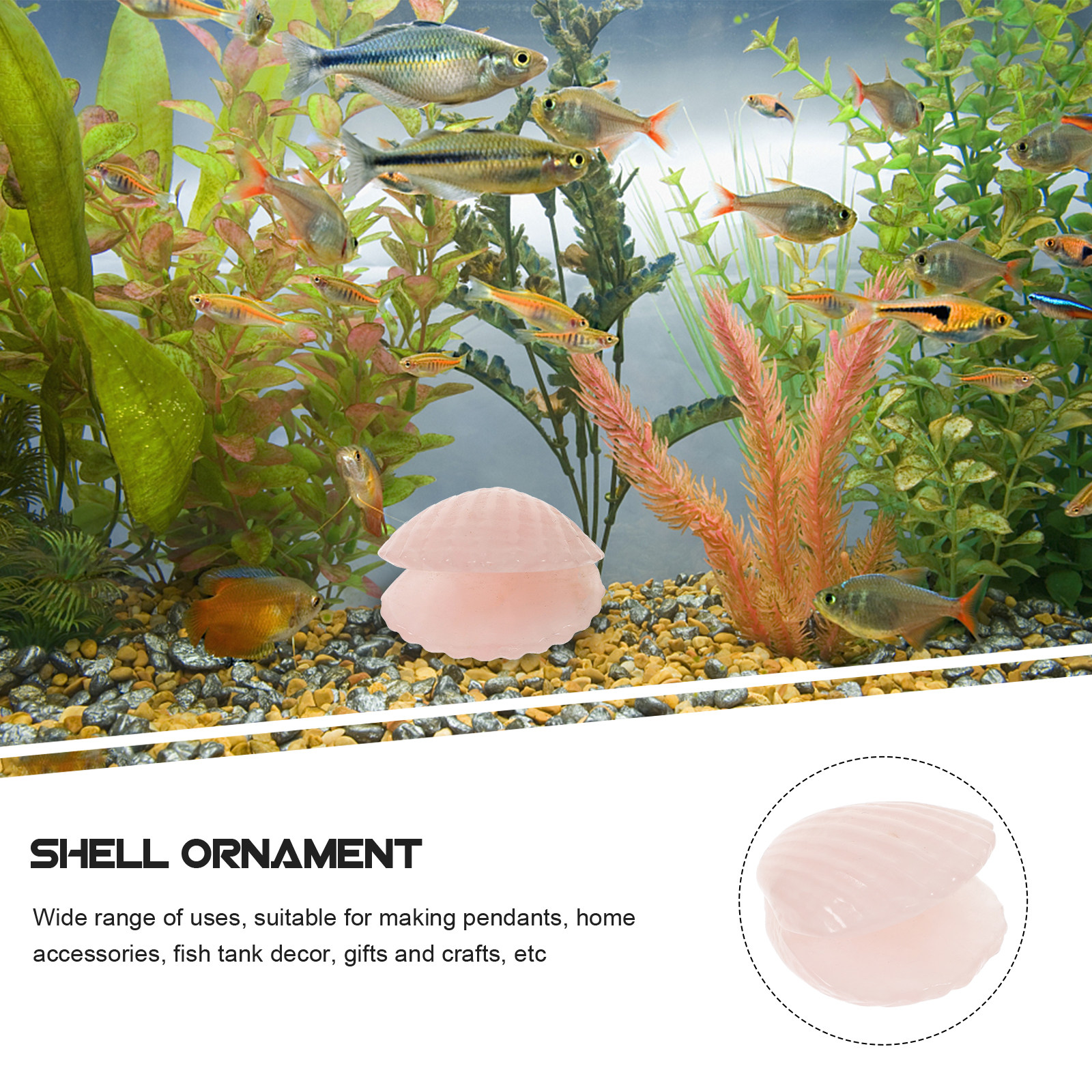 Natural Pink Crystal Seashell  - Fish Toy In Aquarium ulasan dan harga