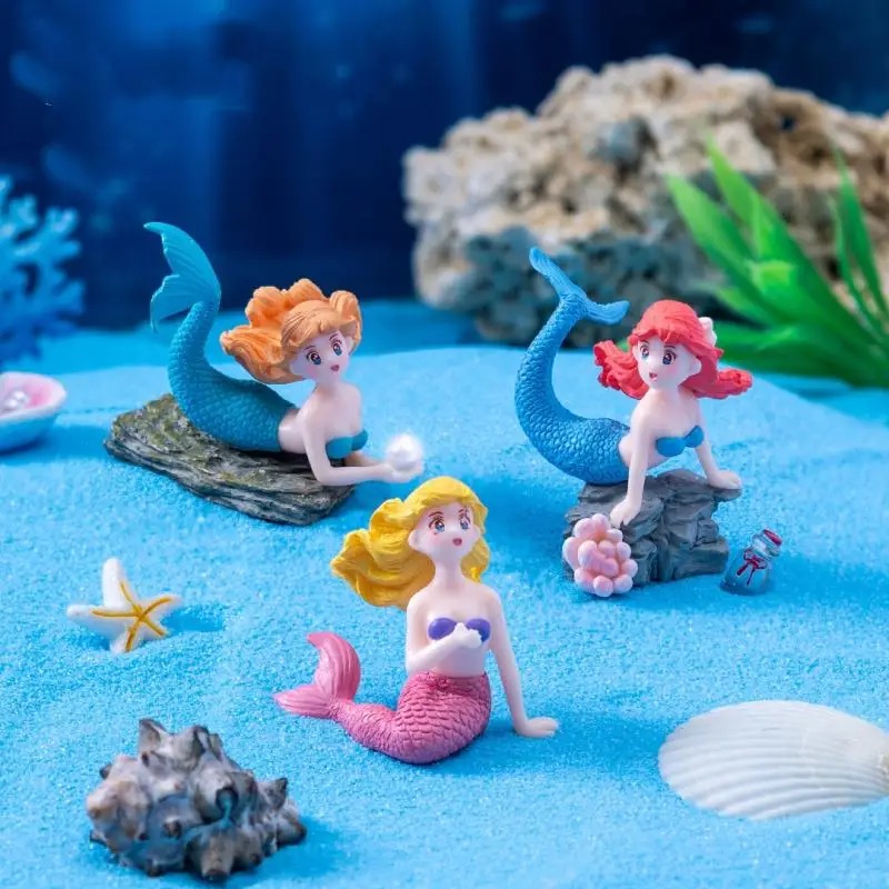 4Pcs Kawaii Reef Mermaid Doll  - Fish Toys For Aquarium ulasan dan harga
