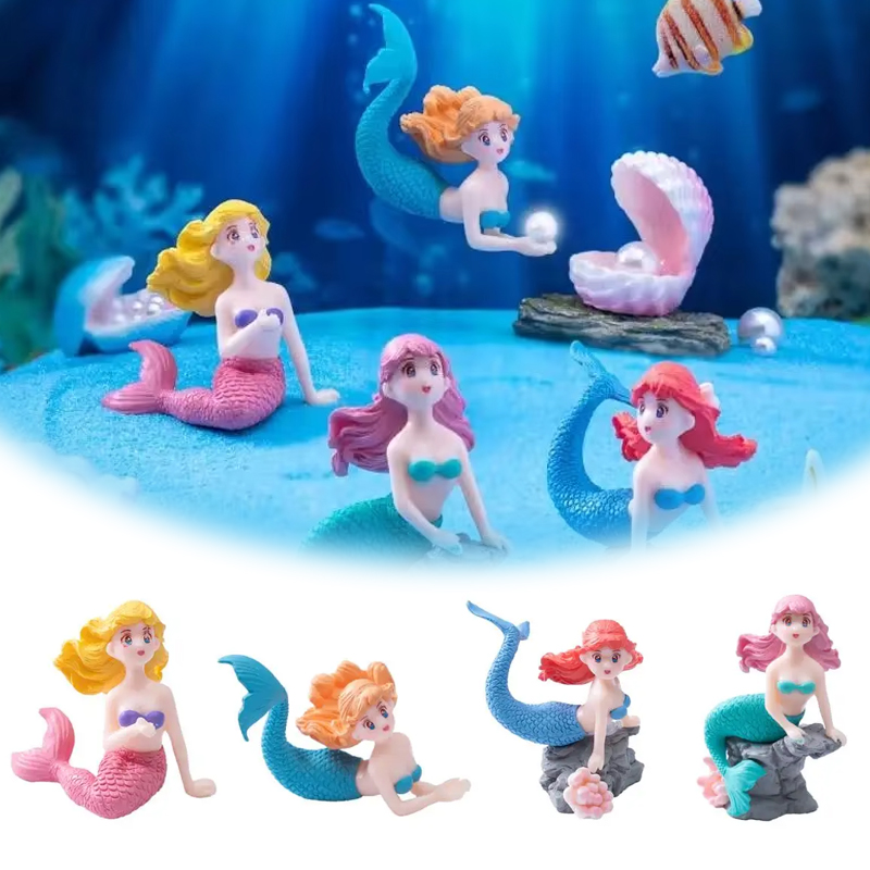 4Pcs Kawaii Reef Mermaid Doll  - Fish Toys For Aquarium ulasan dan harga