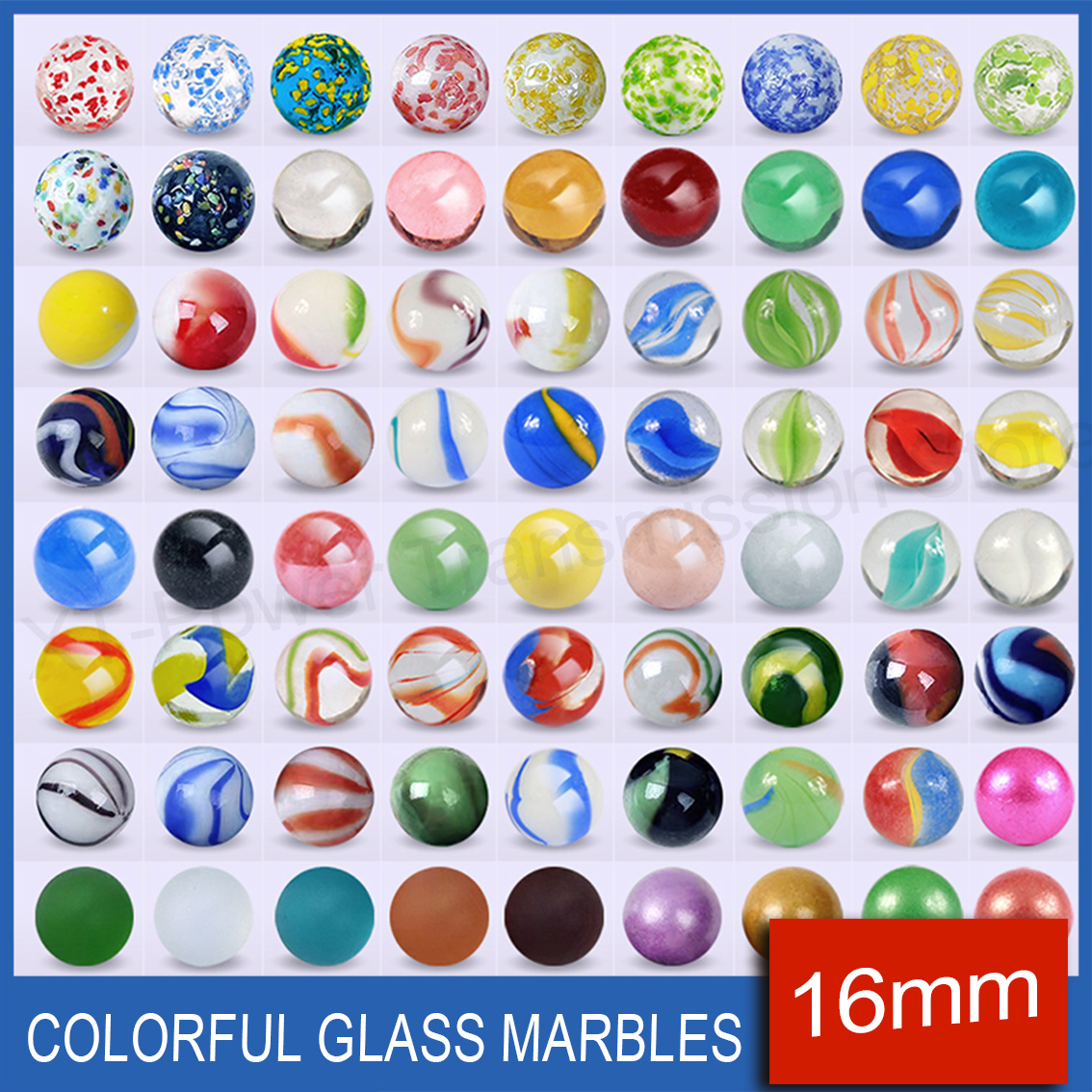 5-90PCS 16mm Colorful Glass Ma - Aquarium Fish Game ulasan dan harga