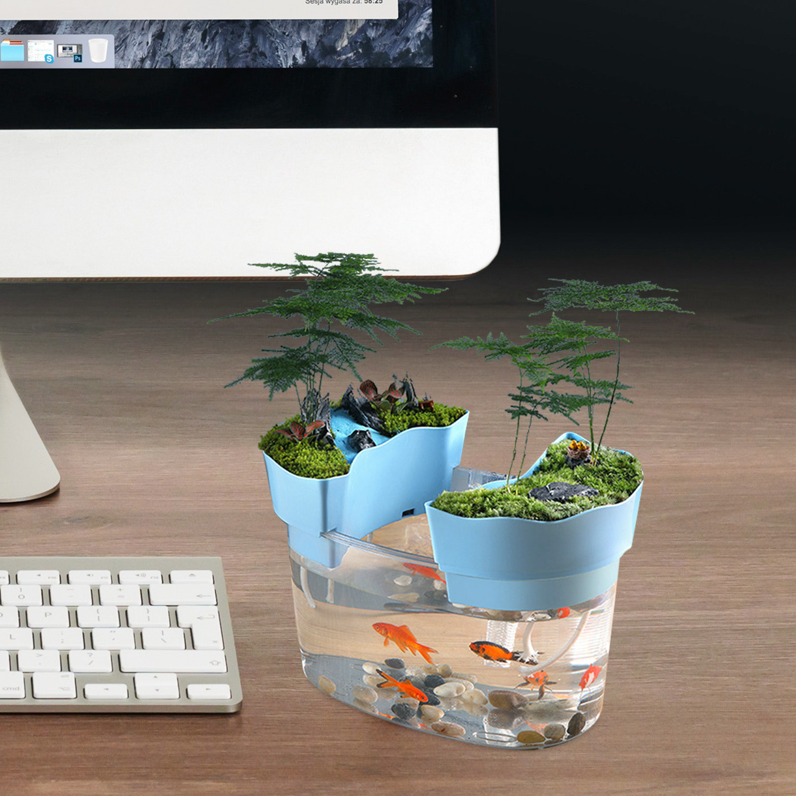 Desktop Small Fish Tank Transp - Fish Toy In Aquarium ulasan dan harga
