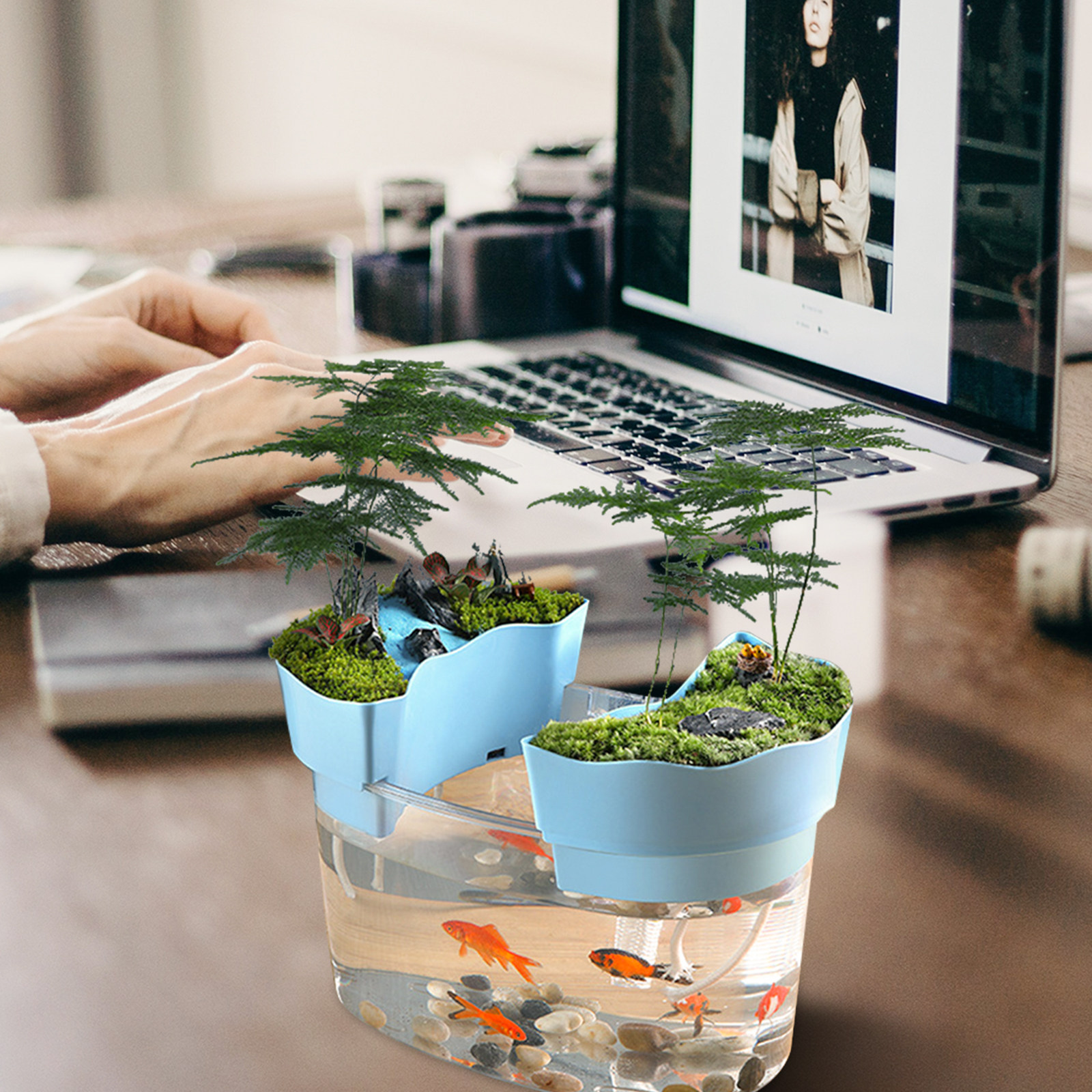 Desktop Small Fish Tank Transp - Fish Toy In Aquarium ulasan dan harga