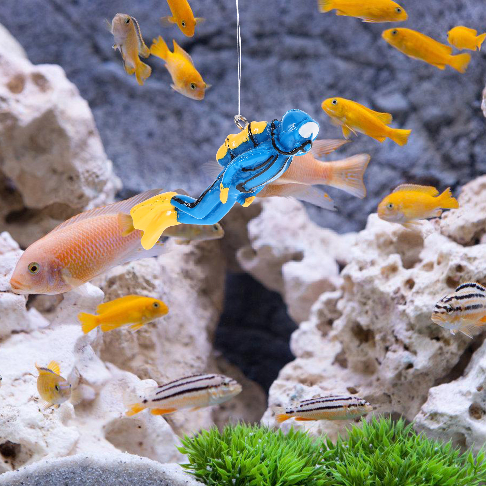 Floating Fish Tank Diver Decor - Aquarium Fish Unique ulasan dan harga
